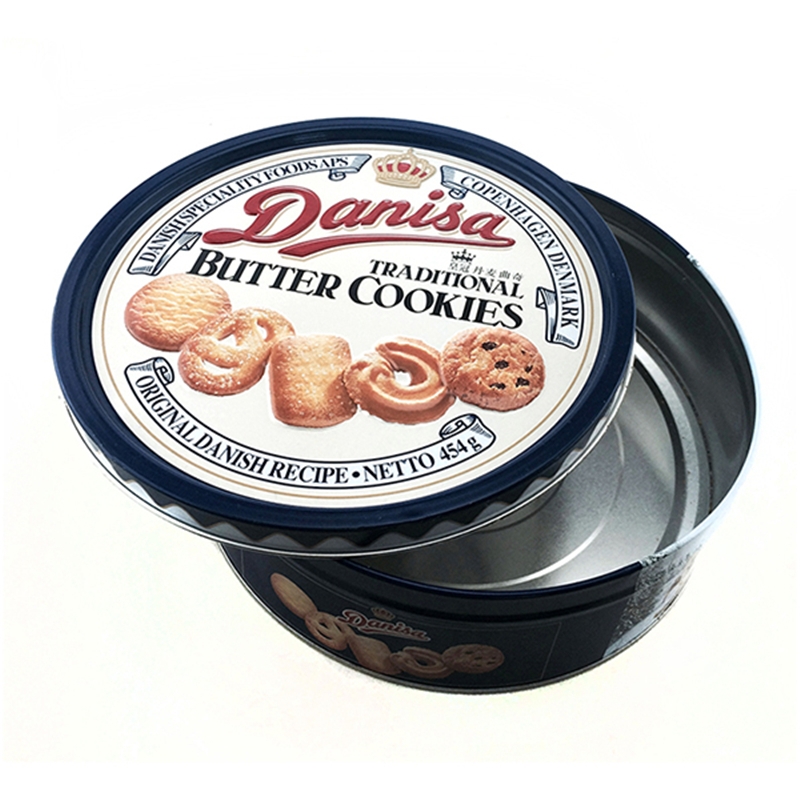 OEM promoționale de ambalare a produselor alimentare rotunde cookie biscuite staniu