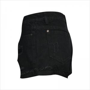 negru denim rip scurt WS1434