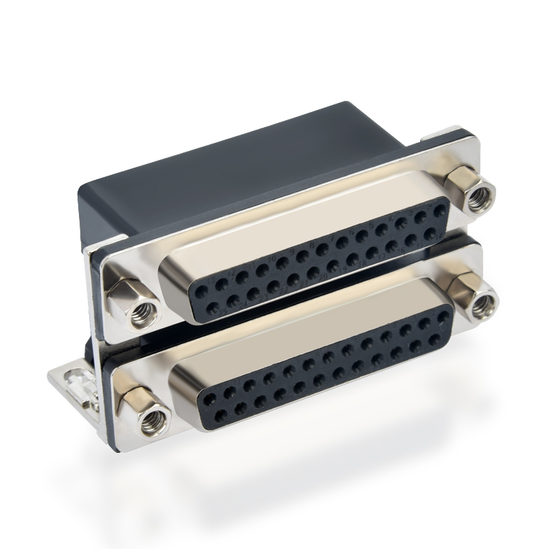 d sub 25 de pini conector dublu port drept unghi PCB montare de sex feminin la feminin