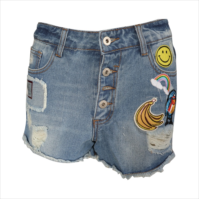 patch broderie jeans scurte WS10119