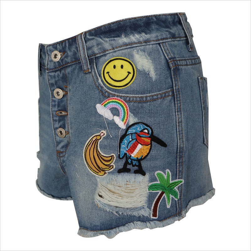 patch broderie jeans scurte WS10119