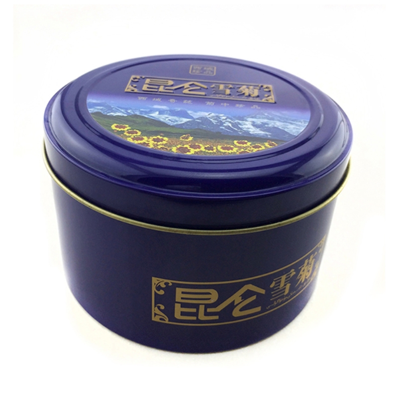 Cutie metalică de ceai rotund din stil chinezesc