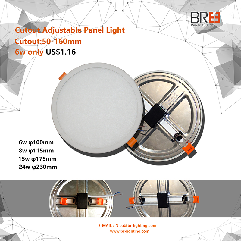 6W 8W 15W 20W Ecran luminos interior montat încastrat, cu LED-uri rotunde