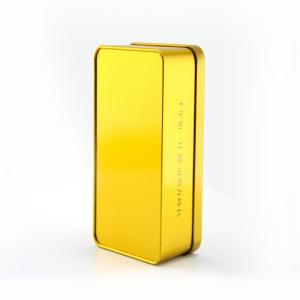 Cutie de ceai din metal auriu dreptunghiular