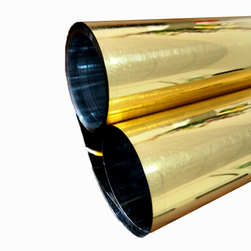 120 de microni Mylar Film de înaltă lucioasă Gold Metallized PET Film Rolls pentru termoformare