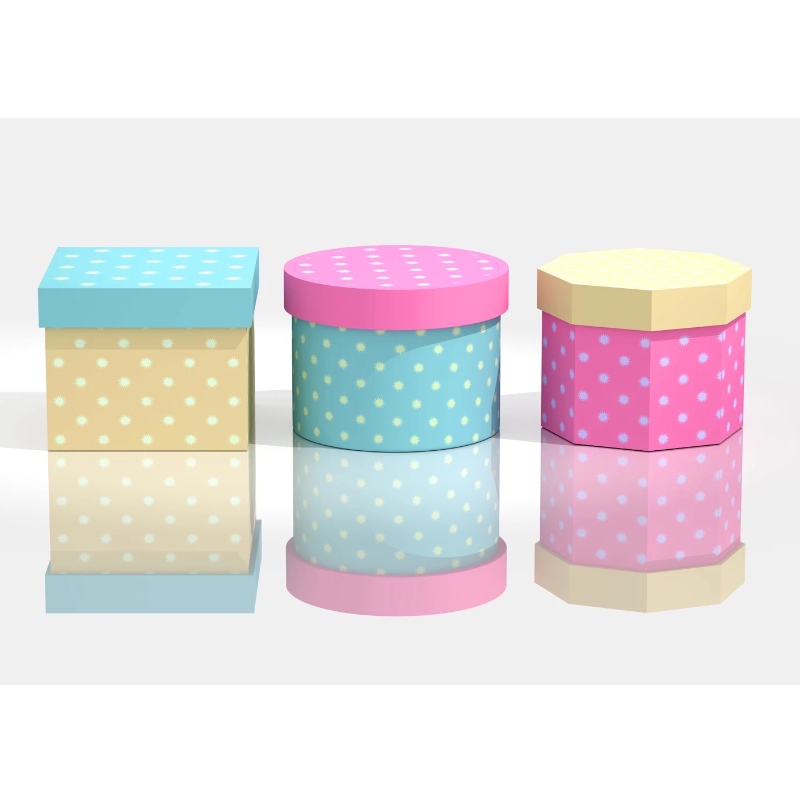 două piese cutie rigidă caseta cutie de carton hexagon și tub rotund de hârtie