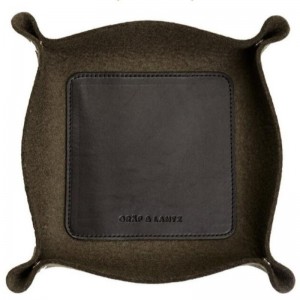 Tavă pentru vase din piele