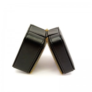 Pu faux din piele cutie de bijuterii cu fermoar