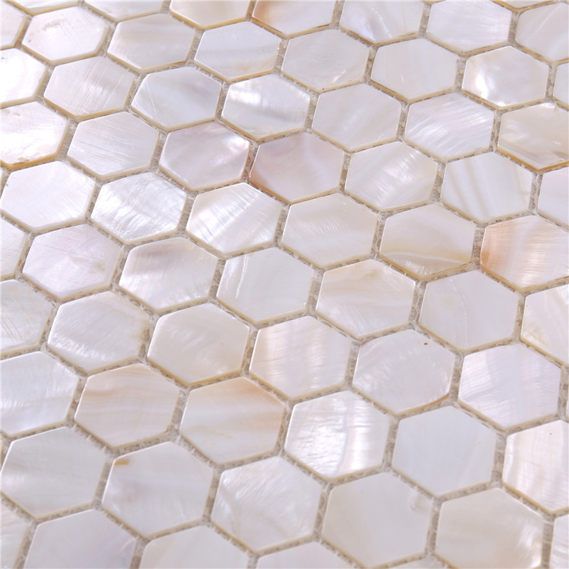 Tigla mozaic alb hexagon pentru decorarea peretelui