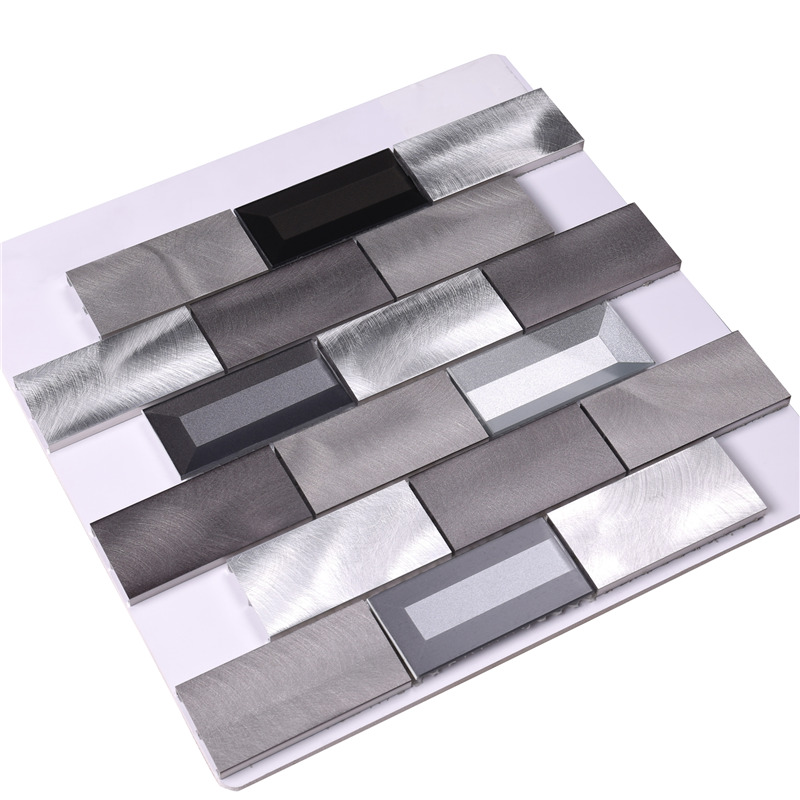 Lumina / gri închis din aluminiu amestecă din sticlă backsplash țiglă de bucătărie