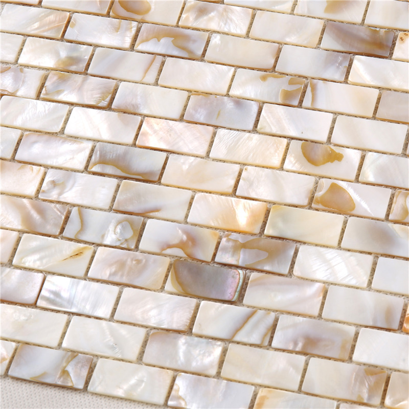 Decor naturale galben Mama de Pearl Mosaic Placi pentru Backsplash