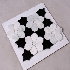 HSC62 Frumos placă de baie albă și albă cu dale de marmură de marmură de flori și faianță