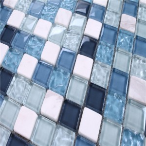 KS205 Design decorativ în formă de pardoseli din sticlă albastră pentru duș pentru toaletă și pereți de toaletă
