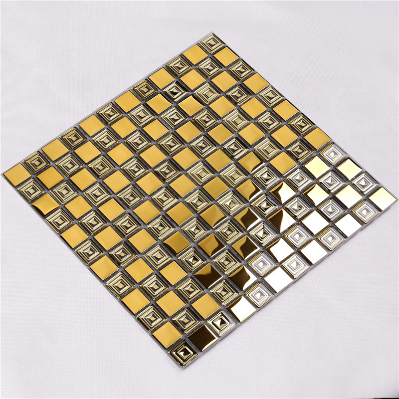 HDT10 Midle East Style Metal de Aur Privind Placi din sticla de mozaic din sticla galvanizata