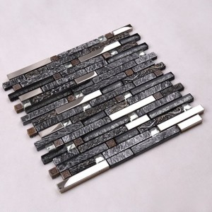 Ultimul design Roman Antique Luxurious Bronz Anaglyph Resin Amestecat Glitter Crystal Glass Mosaic Tile