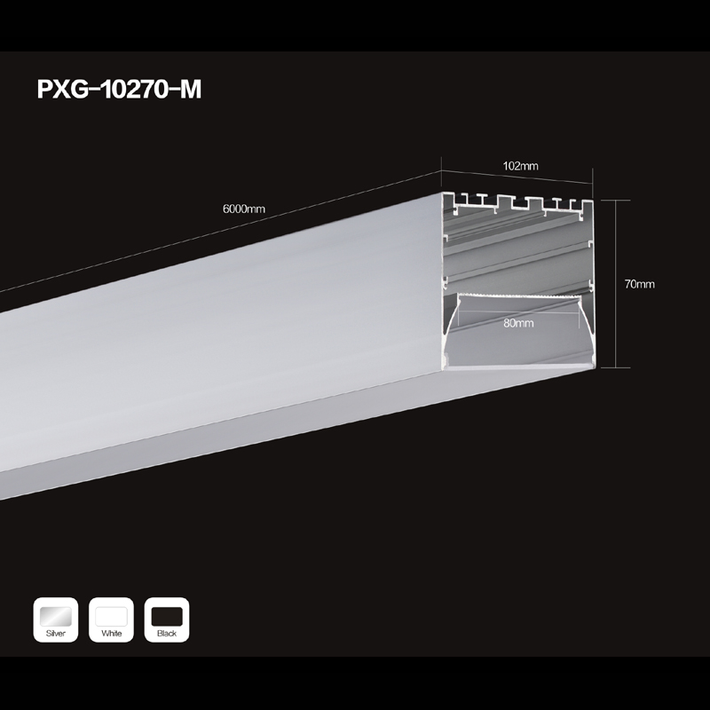 Profil de canal din aluminiu din profile de aluminiu cu capac de difuzor lăptos, transparent