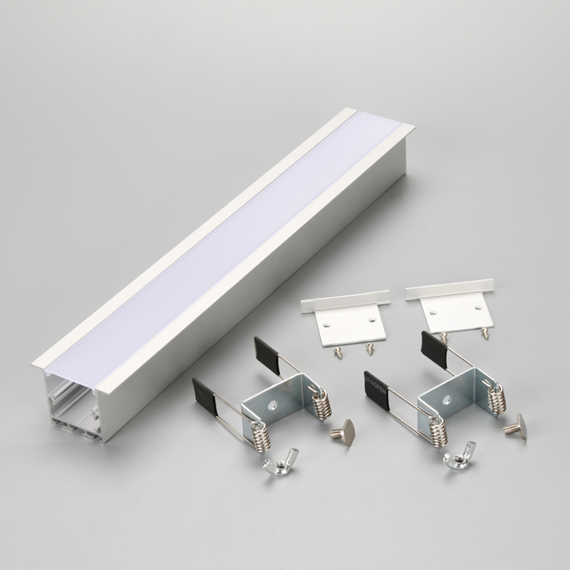 Carcasă luminoasă cu LED-uri încastrată, cu capac de PC din plastic mat și profil de aluminiu