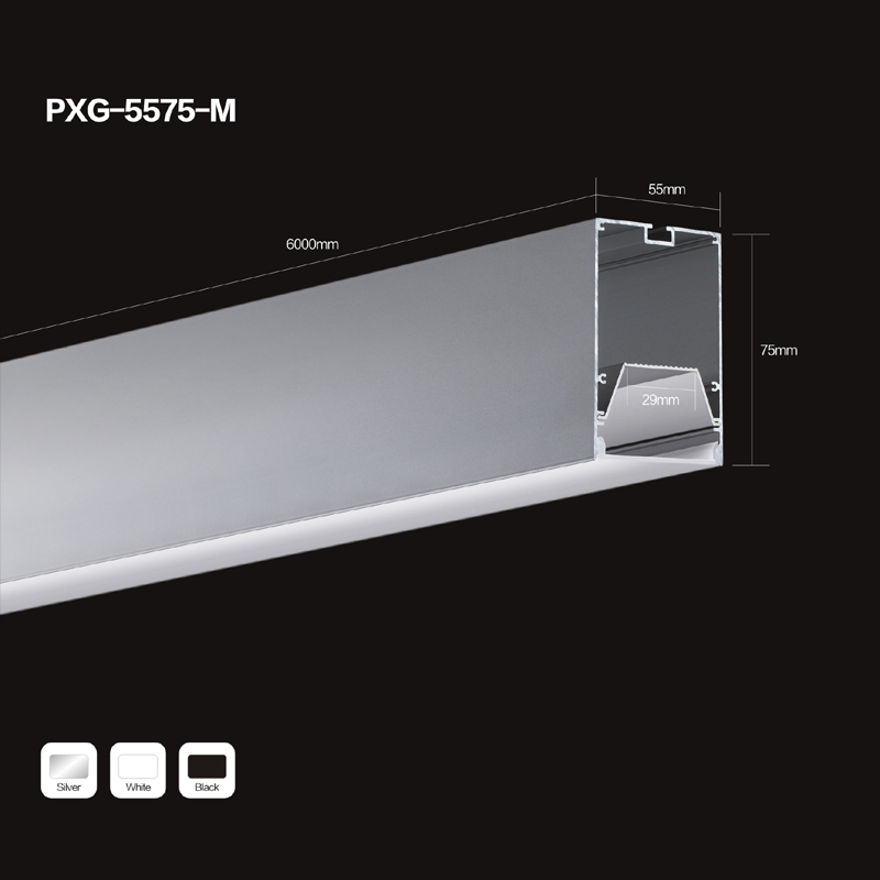 Montajul montat pe suprafață a condus profilul de aluminiu din canalul de aluminiu pentru bara de lumină liniară LED