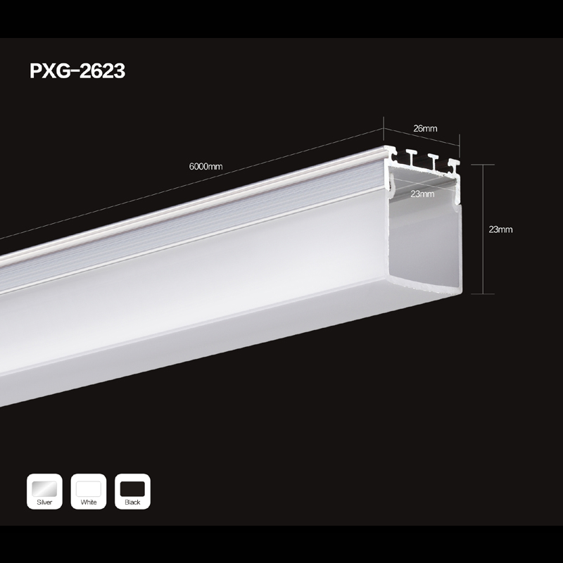 Suspensie / clemă Carcasă luminoasă cu LED liniar, aluminiu, acoperă mată, accesorii, accesorii