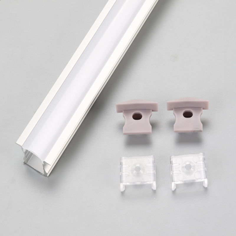 Carcasă luminoasă cu LED-uri încastrate, cu profil de aluminiu anodizat și capac acoperit cu lapte