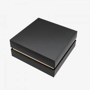 Proiectare personalizată cutii de cadouri de ambalaj din carton negru, ambalate cu panglică