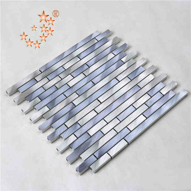 Culoare mixtă Strat de argint Purpuriu Aluminiu Metal Mozaic Placi de perete Bucătărie Splashback