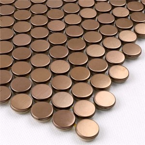 Rose Gold Copper Metal Penny Rau Mosaic Tiglă Bucătărie Backsplash Hotel Living Room Pereți Lanka Tiglă Preț