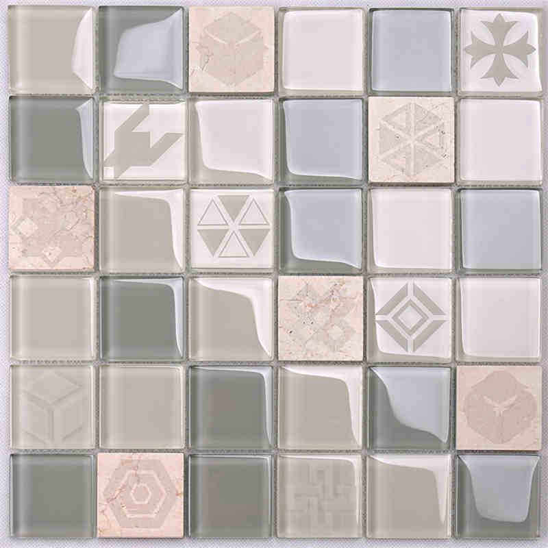 Noul model de design Crystal Glass Mix Marmură mozaic Placi din aur mozaic Placi de aur Placi de aur negru Placi de ceramica din portelan Calacatta Pentru Bucatarie Backsplash