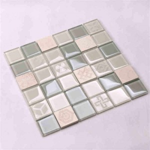 Noul model de design Crystal Glass Mix Marmură mozaic Placi din aur mozaic Placi de aur Placi de aur negru Placi de ceramica din portelan Calacatta Pentru Bucatarie Backsplash