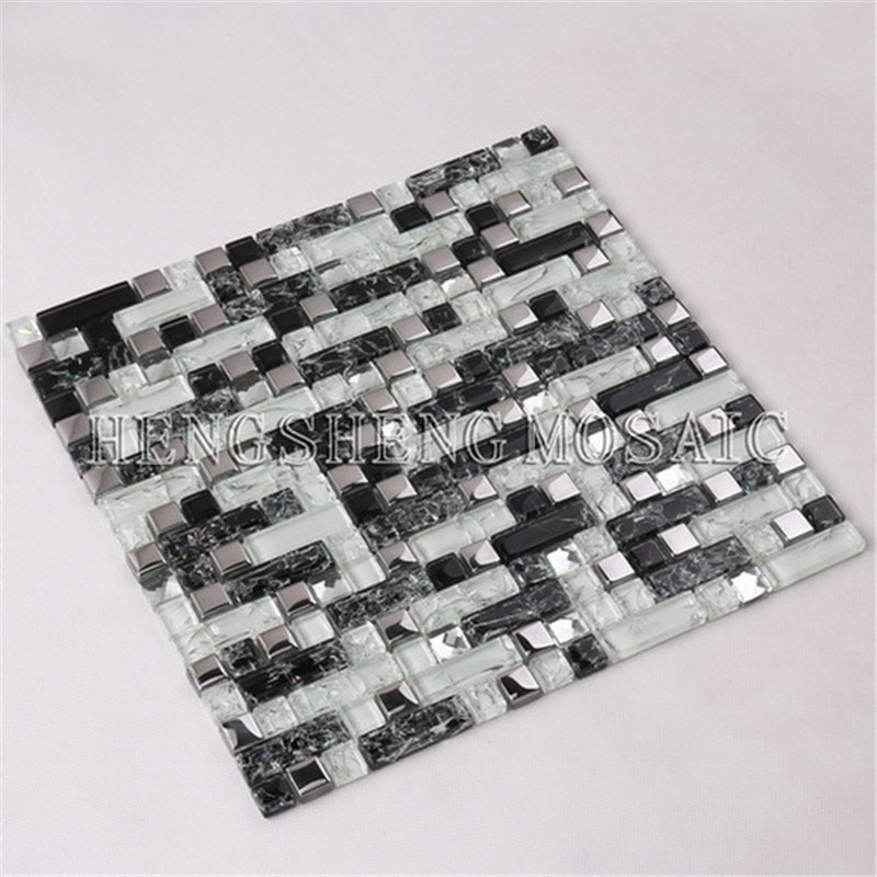 HY07 Prețul fabricii Design vestimentar 1 * 1 oglindă spartă din sticlă de cristal Mozaic pentru decorarea pereților