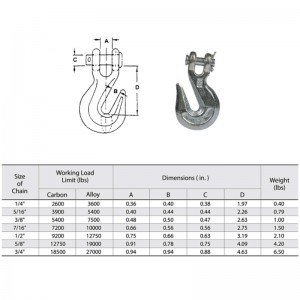 Cârlig de prindere din oțel aliat forjat G70 A-330 Clevis YZ