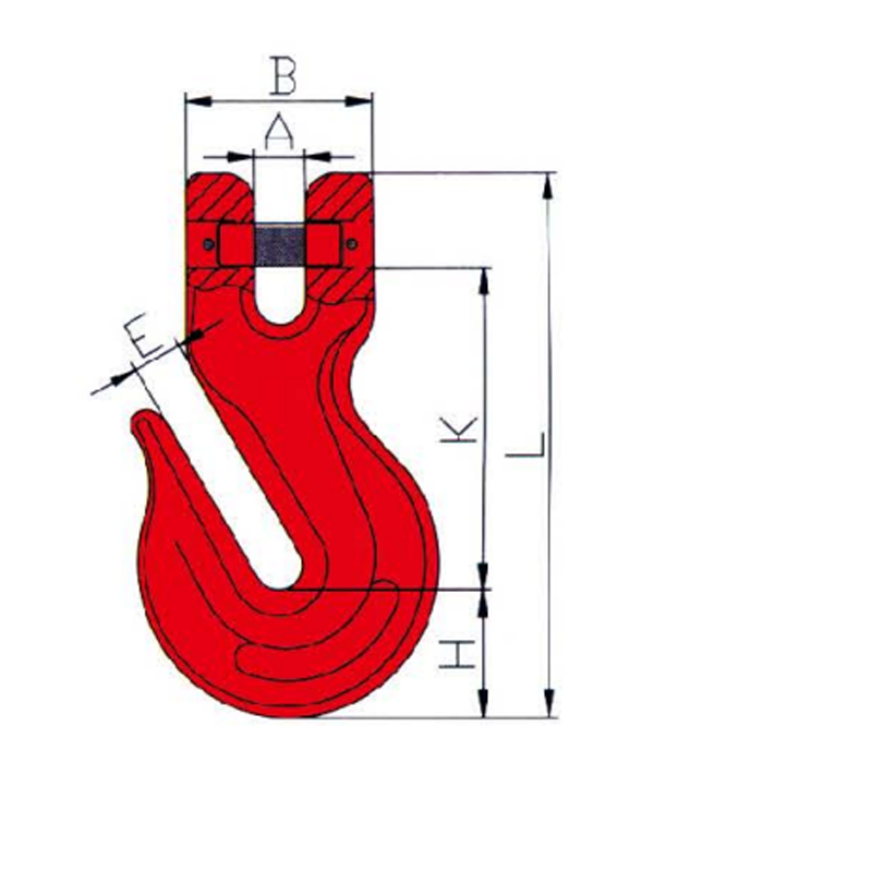 G80 Clevis Grab Hook pictat cu roșu