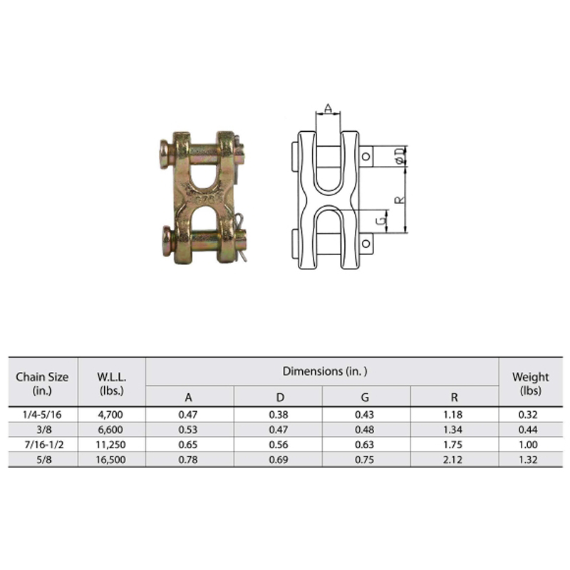 Forjat G70 Twin Clevis Link-uri tip YZ H