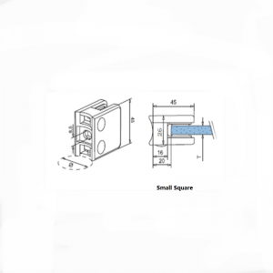 Clemă din sticlă din oțel inoxidabil pătrat