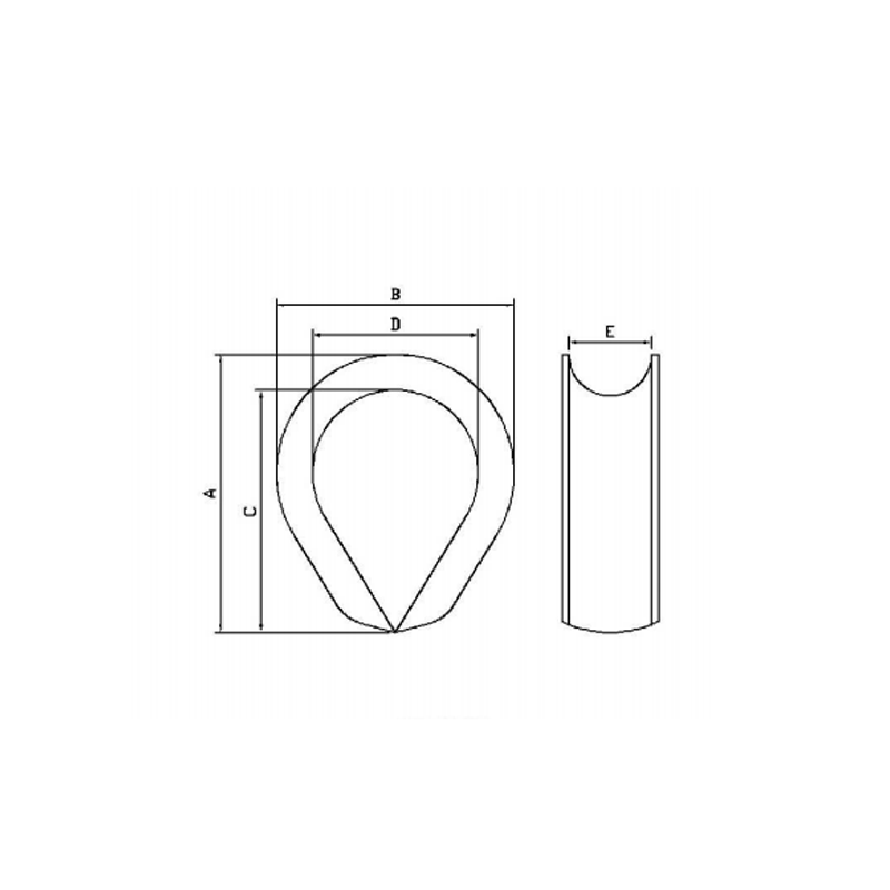 Thimble din oțel zincat K-3 pentru cordă de fibră