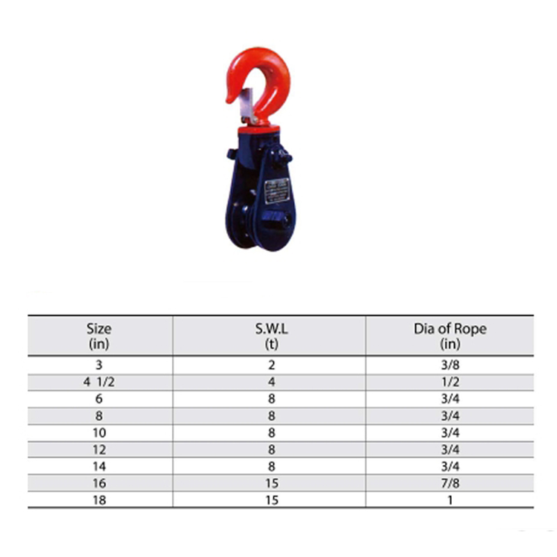 Bloc Snatch H418 cu tip lumină vopsită cu cârlig
