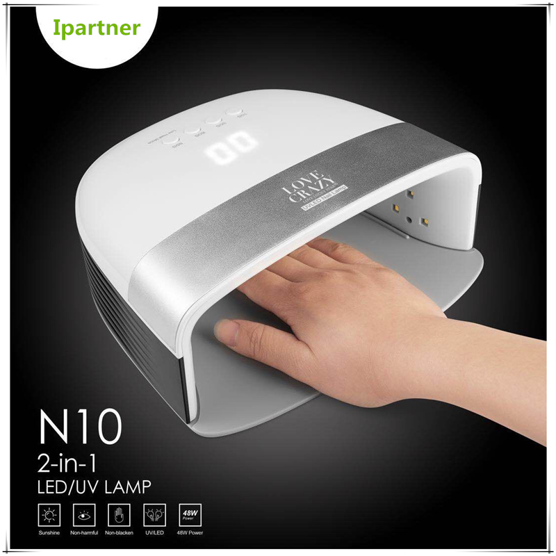 Uscător de unghii N10, lampă de unghii cu LED UV de 48 W pentru gel de unghii cu set și senzor și temporizator de Ipartner
