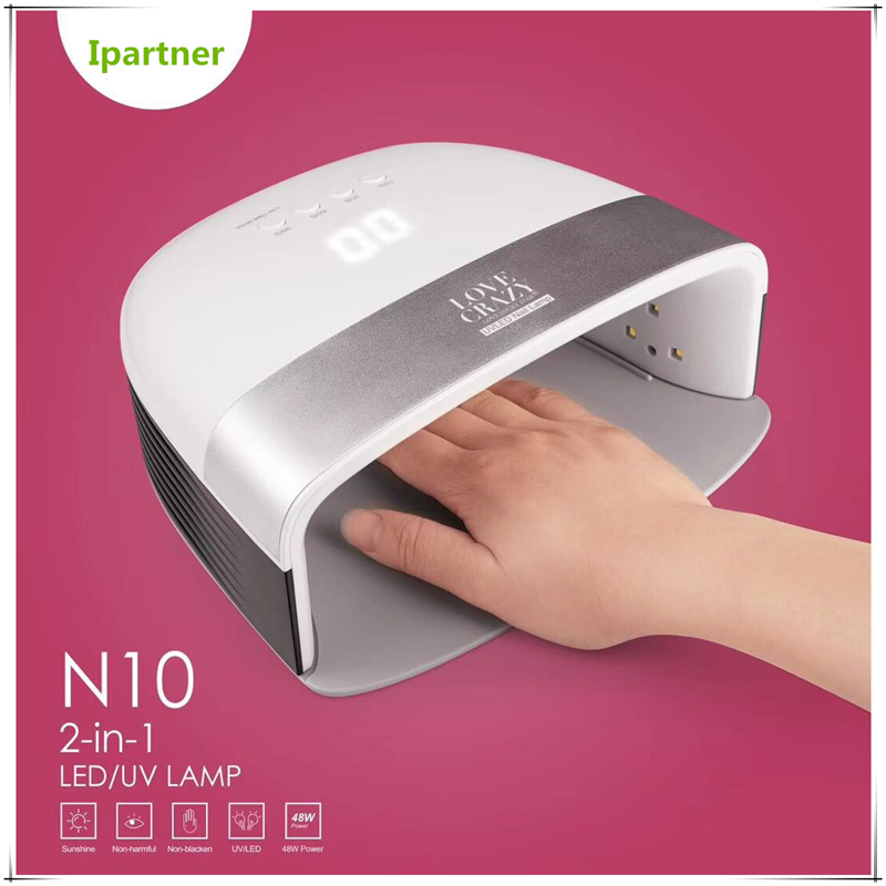 Uscător de unghii N10, lampă de unghii cu LED UV de 48 W pentru gel de unghii cu set și senzor și temporizator de Ipartner