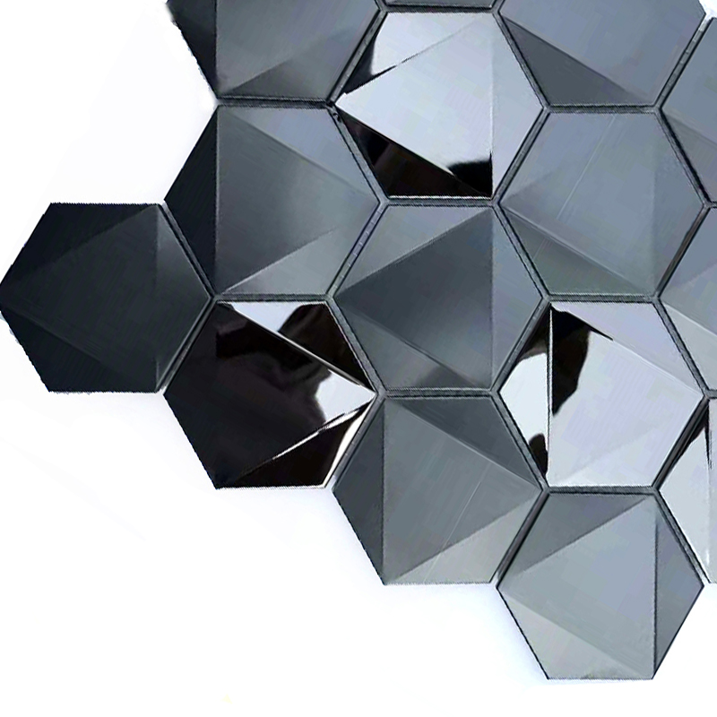 Placi din metal negru 304/316 Placi din oțel inoxidabil Mozaic pentru decorarea pereților