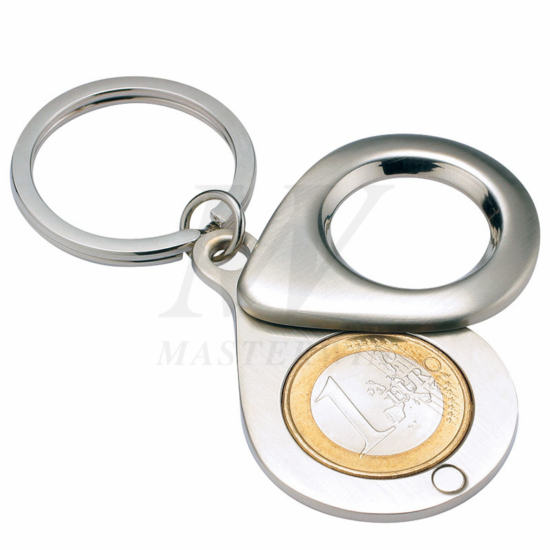 Purtător de chei metalice cu depozitare monede Euro (pentru 1 monedă euro) _B62730