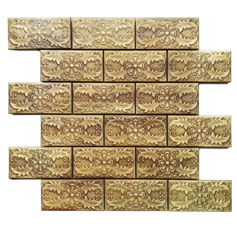 Cupru Backsplash Mozaic Placă de baie și decorațiuni Piastrelle Bagno Con Fiori Gresie