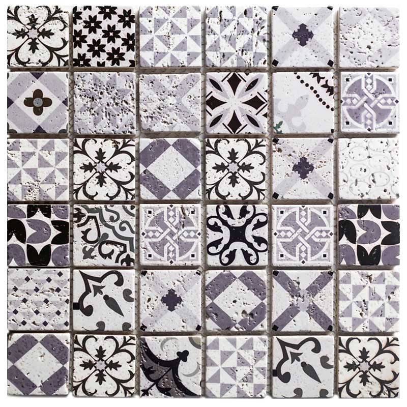 Mozaic de marmură în stil marocan cu jet de apă pentru modele pentru plăci cu backsplash