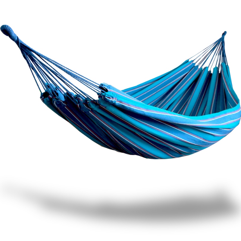 Hamac brazilian dublu - Pat de două persoane pentru curte, pridvor, exterior și interior, țesătură de bumbac țesută moale pentru confortul suprem, confecționat manual