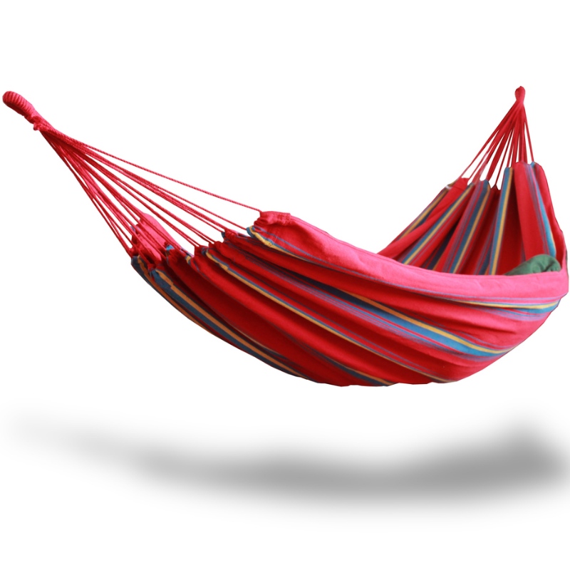 Hamac brazilian dublu - Pat de două persoane pentru curte, pridvor, exterior și interior, țesătură de bumbac țesută moale pentru confortul suprem, confecționat manual