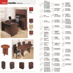 mobilier de birou laminat pentru piața americană - panouri E1 cu certificat CARB. Birouri, set U, casegood, bibliotecă, dulapuri etc.