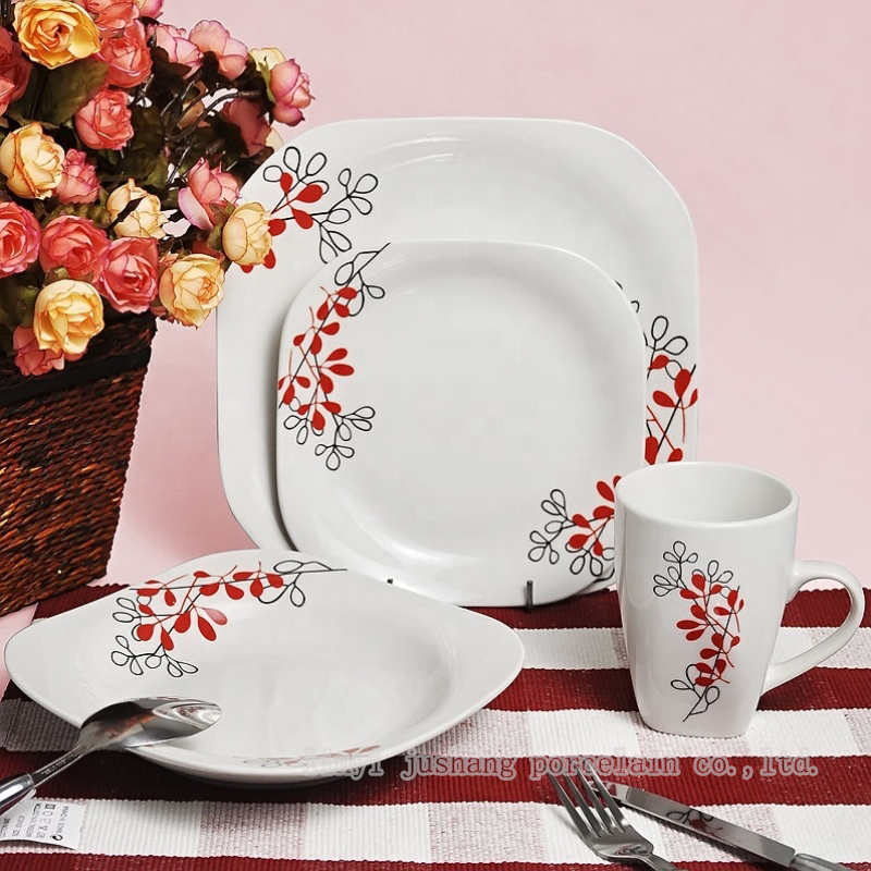 Articol de masă set de cină din porțelan cu piesă cu decal printat