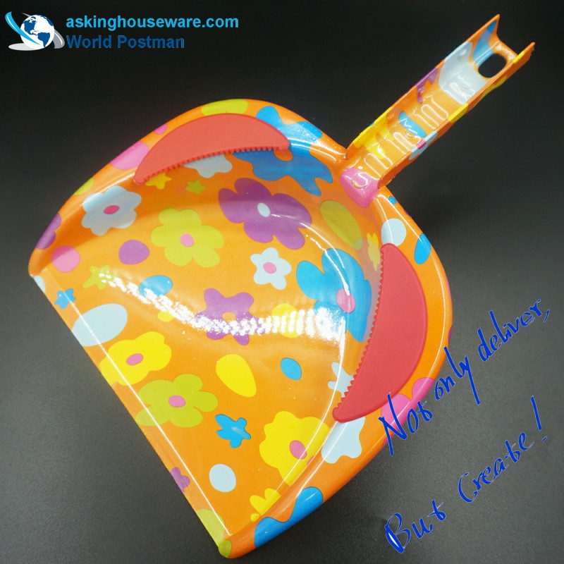 Peria de praf Akbrand Yellow Flower Water Broom cu linie din PVC la intrarea Dustpan