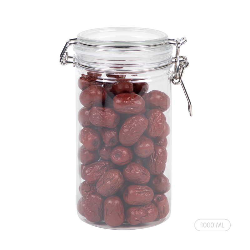 1000 ml PET material Borcan de depozitare a alimentelor cu capac de închidere etanșă