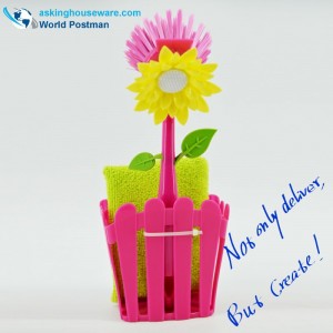 Perie de curățare de bucătărie Akbrand și găleată de depozitare cu pulover și burete scour