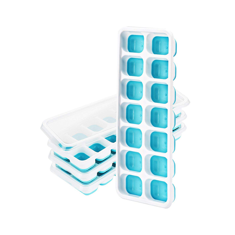 BPA Tavi cu cuburi de gheață cu 14 capacuri de silicon de siguranță de calitate alimentară 4 pachete